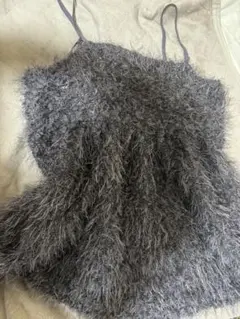 グレー ファーキャミソール Mサイズ