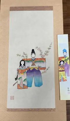 掛け軸　川崎小虎？　笹に叭々鳥　　ばらに雀　秋の月　3本 掛け軸 川崎小虎？ 笹に叭々鳥 ばらに雀 秋の月 3本