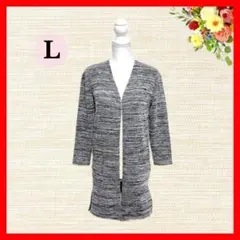 カーディガン ロングカーディガン ポケット付き ロング 長袖 スリット アウター