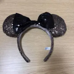 ディズニー ミニー カチューシャ 黒 スパンコール