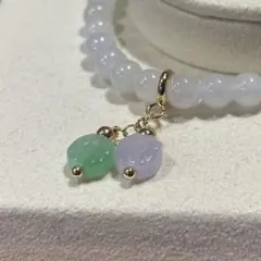 ミャンマー産天然本翡翠　A貨　 氷種　陽緑色　ラベンダー色　チャーム