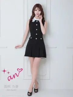 【an/アン】刺繍レース襟/ ノースリーブ/ フレア/ ワンピース [OF05]