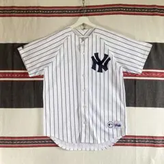 90s USA製 Majestic NY Yankees 22番 ストライプ希少