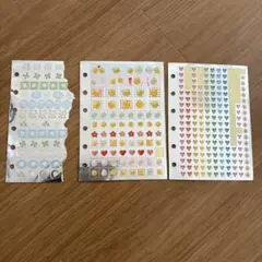 平成レトロ　バインダーシール　6穴　ひよこ　ハート　あひる　クローバー　卵　花