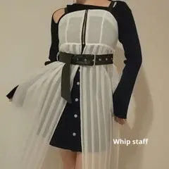 シースルーキャミワンピース ホワイト/ブラック