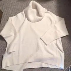 GLOBAL WORK L ホワイト タートルネックニット