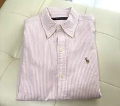 RALPH LAUREN ピンク　ストライプ シャツ　長袖　　9号