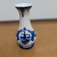 オランダ デルフト焼き 風車デザイン 陶器花瓶 一輪挿し インテリア