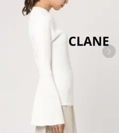 【新品・未使用】CLANE ベル スリーブ サーマル トップス ホワイト 1