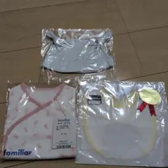 【値下げ】familiar ベビー半袖肌着・mikihouse帽子とスタイセット