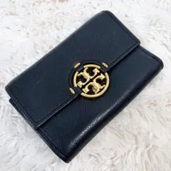 美品 トリーバーチ 財布 三つ折り レザー ロゴ ゴールド金具のサムネイル