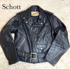 Schott ライダースジャケット　ダブル　カウレザー　USA ベルト　36