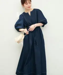natural couture ランタンスリーブワンピース　　Mのサムネイル