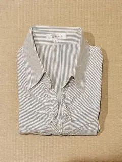 レディース フリル付き ストライプ 長袖シャツ　サイズ3