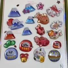 【和風】3Dシール　ボンボンドロップシール　立体シール　おすそ分け