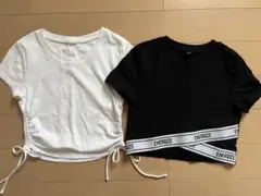 GU Tシャツ 2枚セット ブラック ホワイト Sのサムネイル