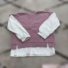 branshes キッズ 長袖カットソー レイヤード風 100