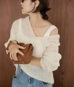 plage ALPACA MIX BUTTON ニット