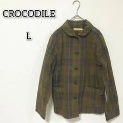 クロコダイル 【L】 アウター ジャケット チェック柄 ボタンフロント ポケット