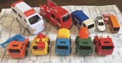 ミニカー 10台セット 消防車 救急車 トミカ ガチャガチャ はたらくくるま