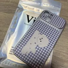 iPhone15ケース ギンガムチェック