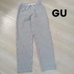 【美品】GU　レディース　ストライプパンツ　裏地付き　M
