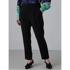 【近年モデル】ADORE ドライミドルジョーゼット パンツ 36 黒 テーパード