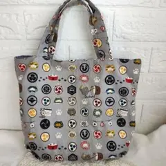 ハンドメイド　トートバッグ　お祭りねこ
