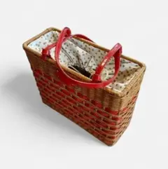 kate spade かごバッグ ハンドバッグ レッド 夏バッグ 内袋付き