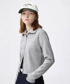 gu リブダブルジップカーディガン