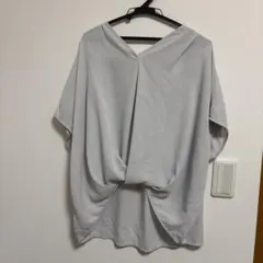 【earth music&ecology ライトグレー ドレープブラウス F】