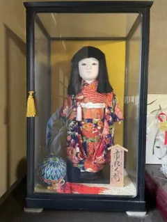 日本人形 舞妓 天秤棒 ガラスケース入り 縁起物 - メルカリ
