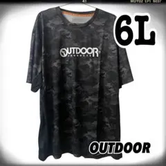 (642)アウトドア OUTDOOR ドライTシャツ 6L 迷彩柄ブラック