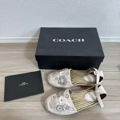 COACH エスパドリーユ サンダル ストラップ フラット 花柄装飾 23.5のサムネイル