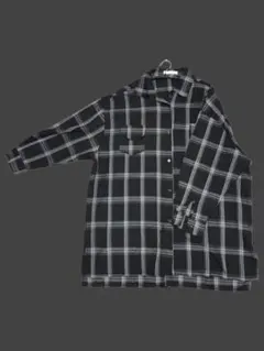 chile shop 長袖チェックシャツ 黒白