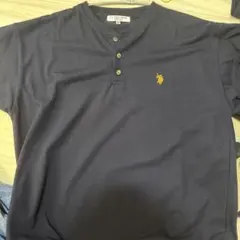 U.S. POLO ASSN. ヘンリーネック 半袖ポロシャツ ネイビー Mのサムネイル