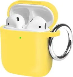 AirPods ケース 保護ケース シリコン 第1/2世代に適用 イエロー