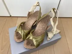 オデットエオディール　リボンサンダル　Sサイズ