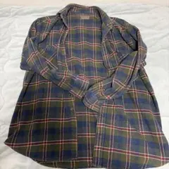 セントジョンズベイ ネイビーグリーン チェック柄 フランネルネルシャツ