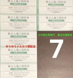 7枚名鉄株主　リトルワールド　日本モンキーパーク　南知多ビーチランド 入場券③