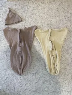 SOWAN スワドル キルティング コットン2枚セット Sサイズ 帽子1点付き