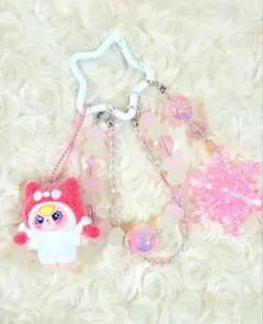 Babythree ねこ耳フード マスコット 付き オリジナルストラップ