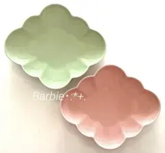 *:.。. 菱形＊陶器中皿.。.:*2色セット　 新品、未使用