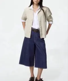 UNIQLOデニムキュロット 25 ネイビー