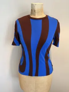 美品✨TORY BURCH トリーバーチ 半袖Tシャツ XS ブルー ブラウンのサムネイル