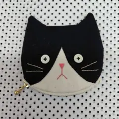 ミニポーチ④　猫柄　ハンドメイド