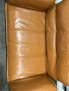 ブラウン合成皮革モダンソファ