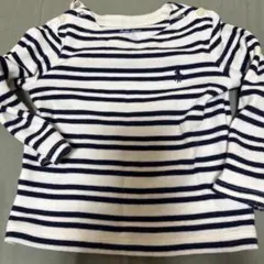 Ralph Lauren 白と紺のストライプ Tシャツ