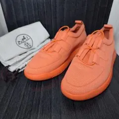 【極美品】HERMES エルメス チーム ニットスニーカー オレンジ 41のサムネイル