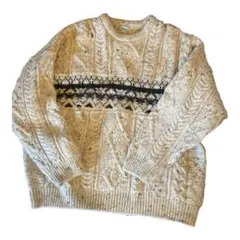 LL bean XL ニット　ローゲージ　穴あり　100% WOOL